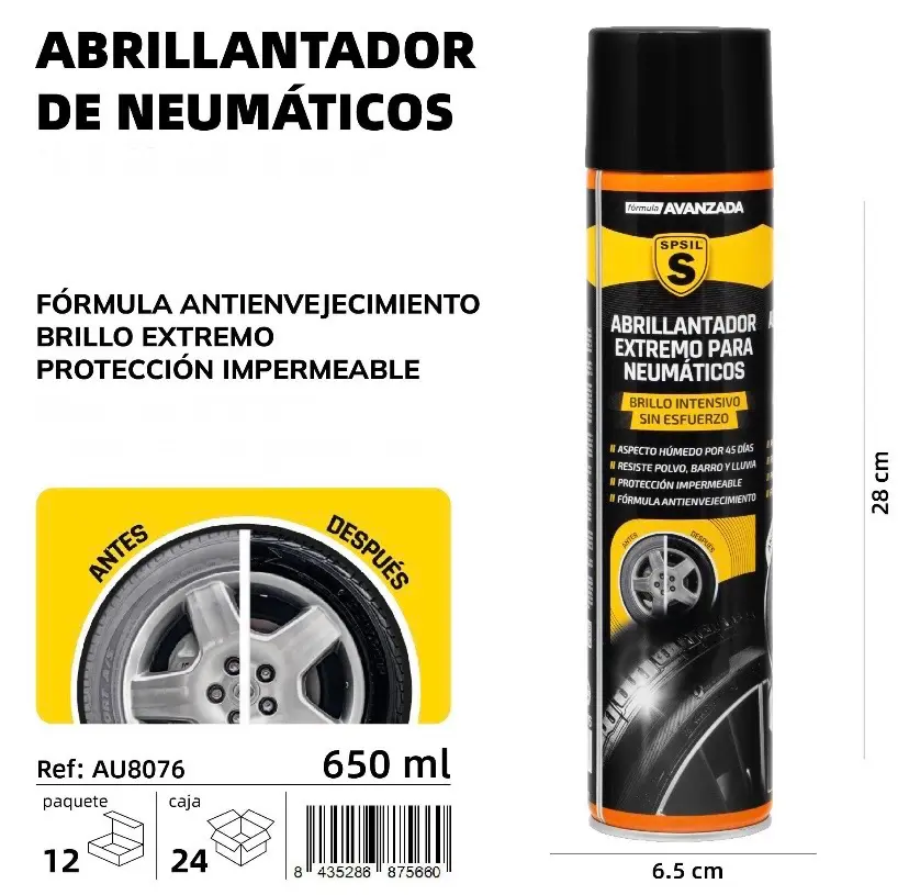 ABRILLANTADOR DE NEUMATICOS 650 ML.