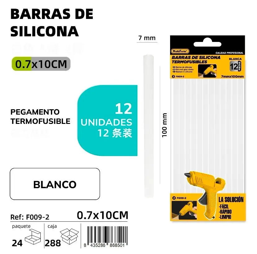 BARRAS DE SILICONA 7 MM