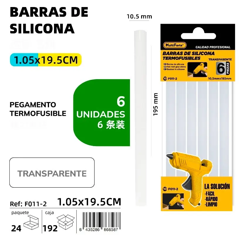 BARRAS DE SILICONA 10,5 MM