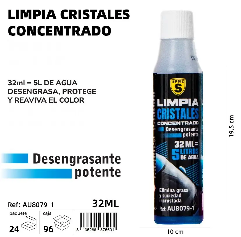 LIMPIA CRISTALES CONCENTRADO 32 ML.
