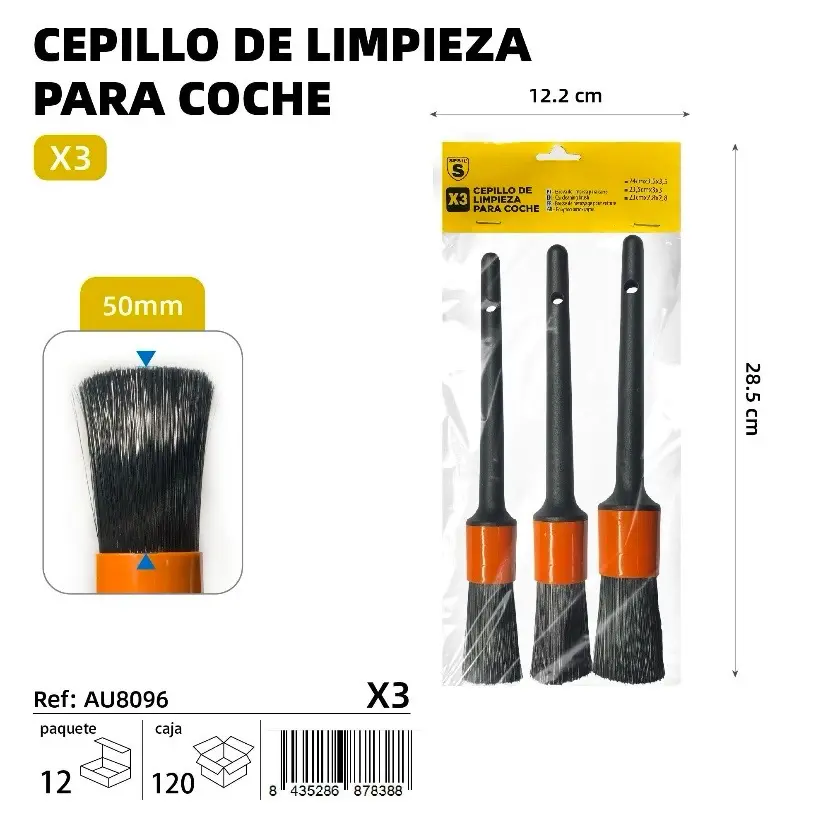 CEPILLO DE LIMPIEZA PARA COCHE 3 UND.