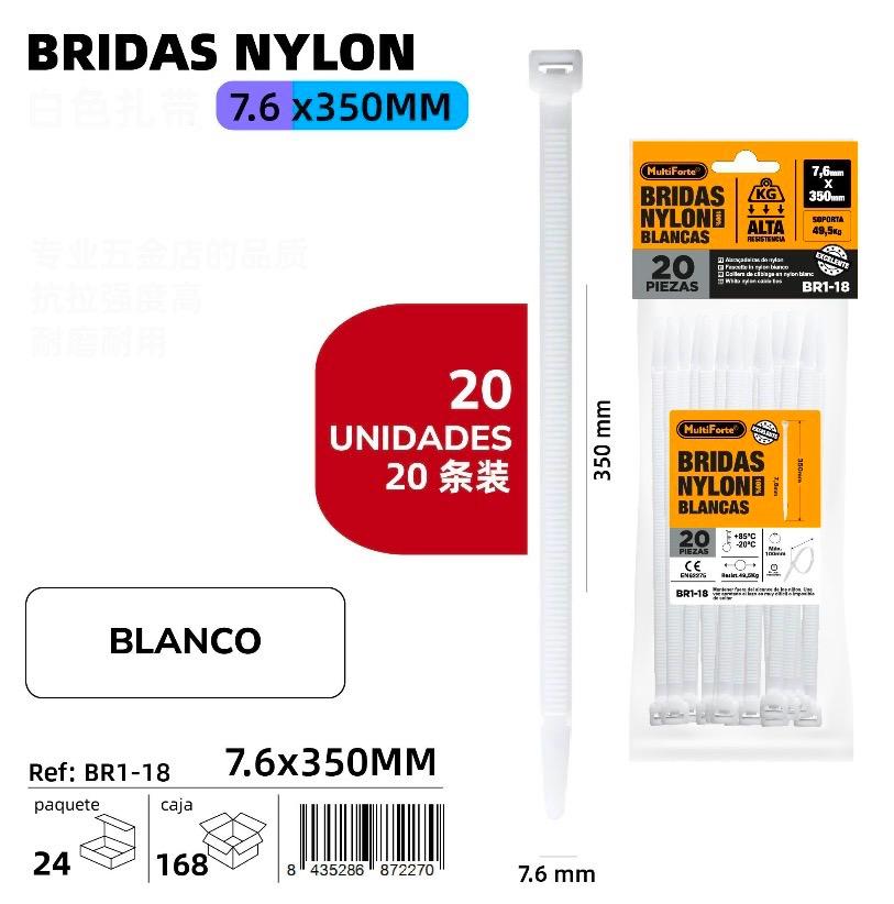 BRIDAS NYLON 7,6 X 350 MM. 20 UND