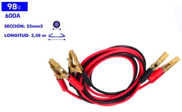 CABLES ARRANQUE / 600A / 25MM2 / 3,50 MT.