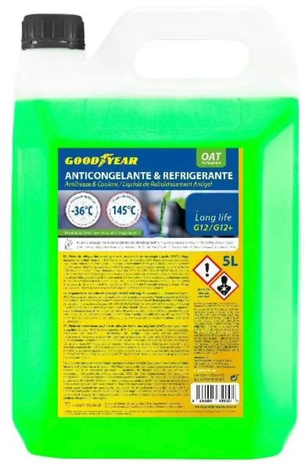 ANTICONGELANTE Y REFRIGERANTE GOOD YEAR VERDE 5L ( 10% )
