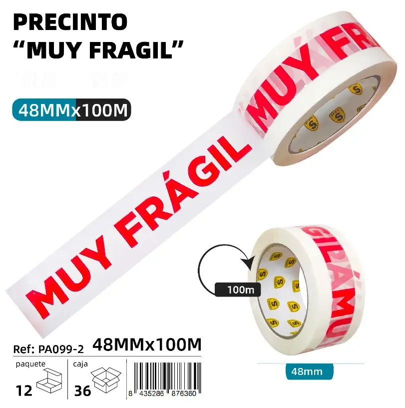 PRECINTO MUY FRAGIL 48MMX100MT.