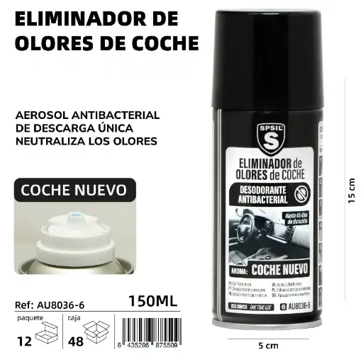 ELIMINADOR DE OLORES DE COCHE ( COCHE NUEVO ) 150 ML.