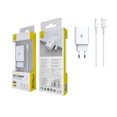 CARGADOR RAPIDO RED USB + CABLE TYPE-C / 18W / 3.4A