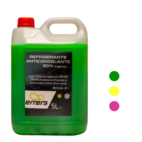 ANTICONGELANTE Y REFRIGERANTE EMERS ORGANICO 30% 5 LITROS
