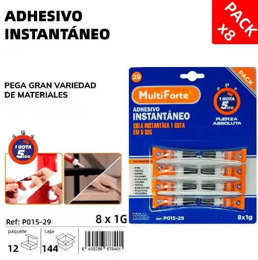 ADHESIVOS INSTANTANEO 8 X 1 GRAMO