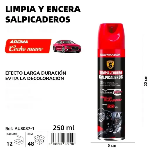 LIMPIA Y ENCERA SALPICADEROS COCHE NUEVO 250 ML.