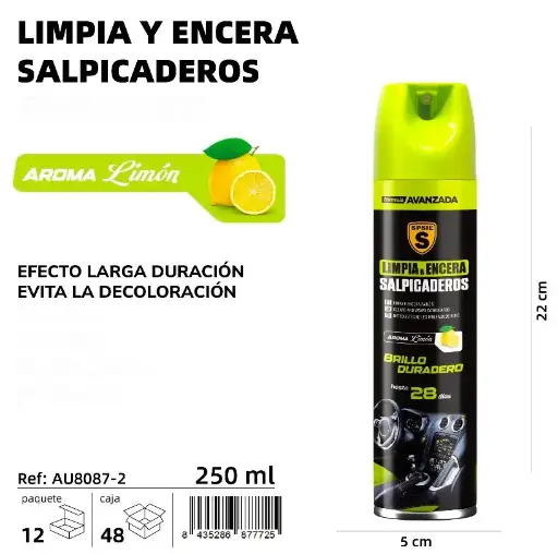 LIMPIA Y ENCERA SALPICADEROS LIMON 250 ML.