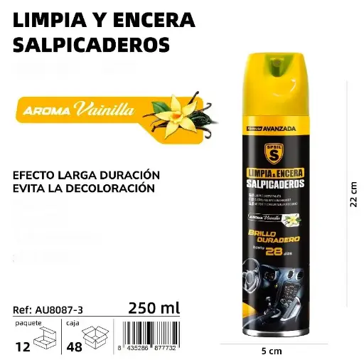 LIMPIA Y ENCERA SALPICADEROS VAINILLA 250 ML.