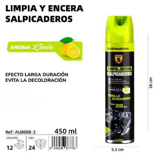 LIMPIA Y ENCERA SALPICADEROS LIMON 450 ML.