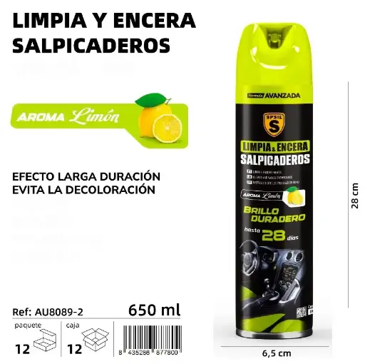 LIMPIA Y ENCERA SALPICADEROS LIMON 650 ML.