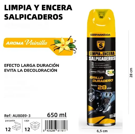 LIMPIA Y ENCERA SALPICADEROS VAINILLA 650 ML.