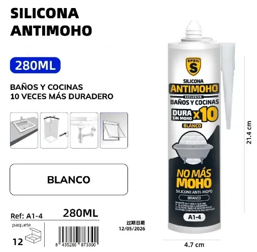 SILICONA ANTIMOHO 280 ML.