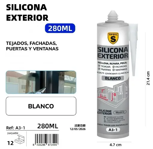 SILICONA EXTERIOR 280 ML.