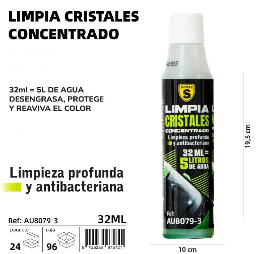 LIMPIA CRISTALES CONCENTRADO 32 ML.