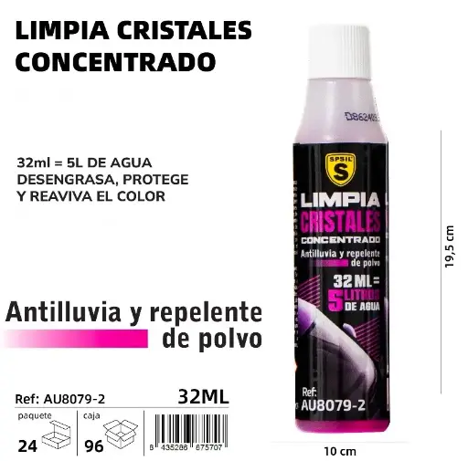 LIMPIA CRISTALES CONCENTRADO 32 ML.