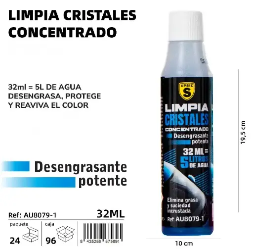 LIMPIA CRISTALES CONCENTRADO 32 ML.