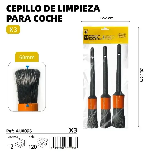 CEPILLO DE LIMPIEZA PARA COCHE 3 UND.