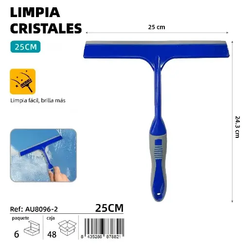 RASQUETA LIMPIA CRISTALES 25 CM.
