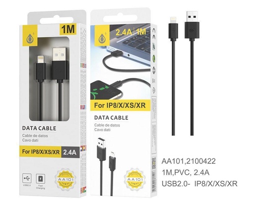 CABLE IPHONE / 2,4A / 1 M.