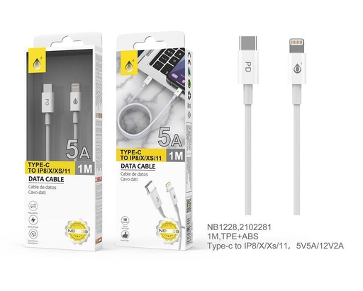 CABLE TIPO-C A IPHONE / 5A / 1 METRO / CARGA RAPIDA
