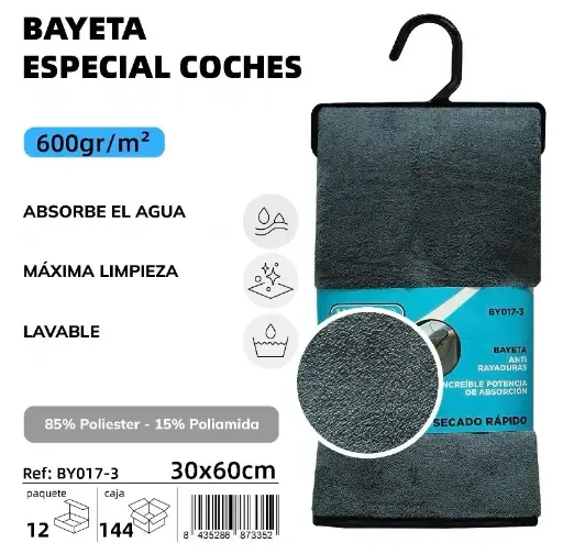 BAYETA ESPECIAL COCHE 600gr/m2 30X60 CM.