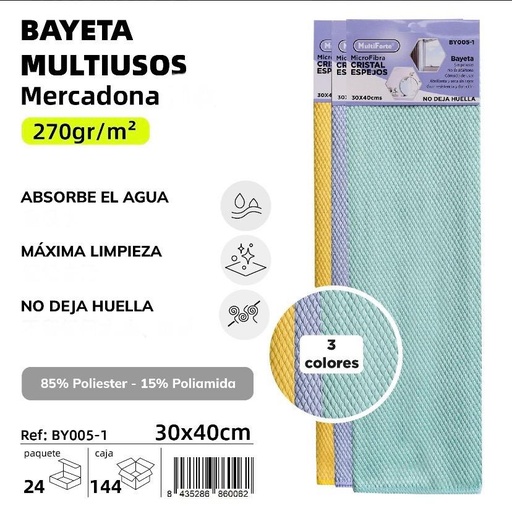 BAYETA ESPECIAL CRISTALES 30X40 CM.