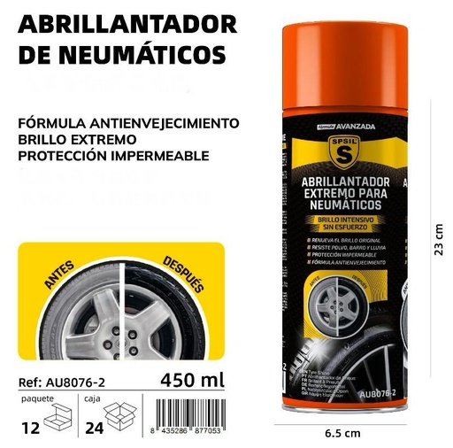 ABRILLANTADOR DE NEUMATICOS 450 ML.