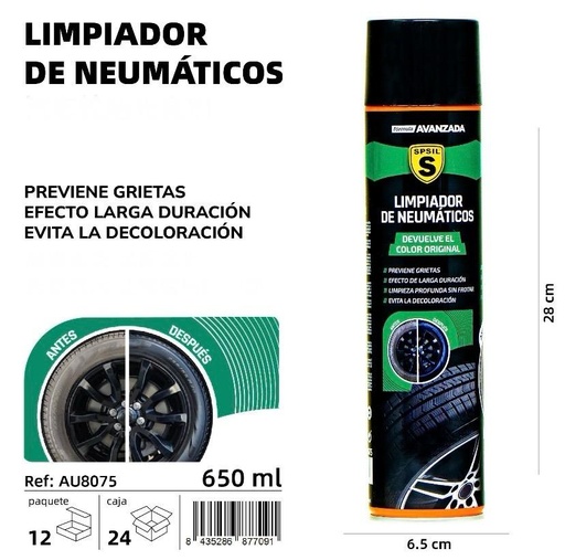 LIMPIADOR DE NEUMATICOS 650 ML.