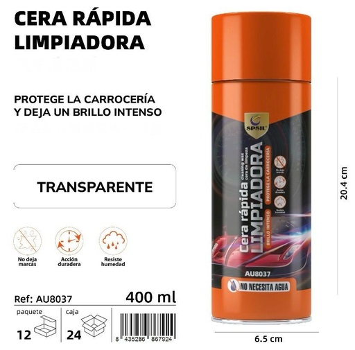CERA RAPIDA LIMPIADORA 400 ML.
