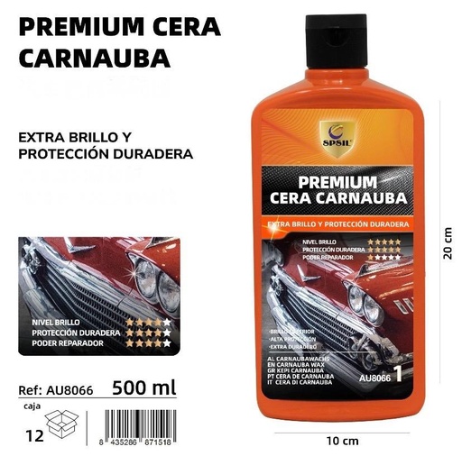 CERA CARNAUBA PREMIUN 500 ML.