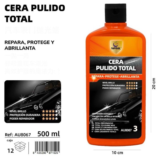 CERA PULIDO TOTAL 500 ML.