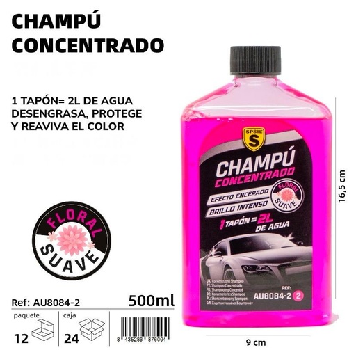 CHAMPÚ CONCENTRADO SUAVE 500 ML.