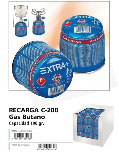 CARTUCHO GAS C-200