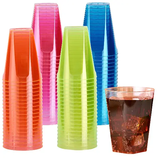 VASOS DE PLÁSTICO COLORES 10 UND.