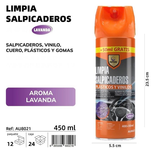 LIMPIA SALPICADEROS 450 ML. (COCHE NUEVO/AIRE FRESCO/LIMON/LAVANDA)