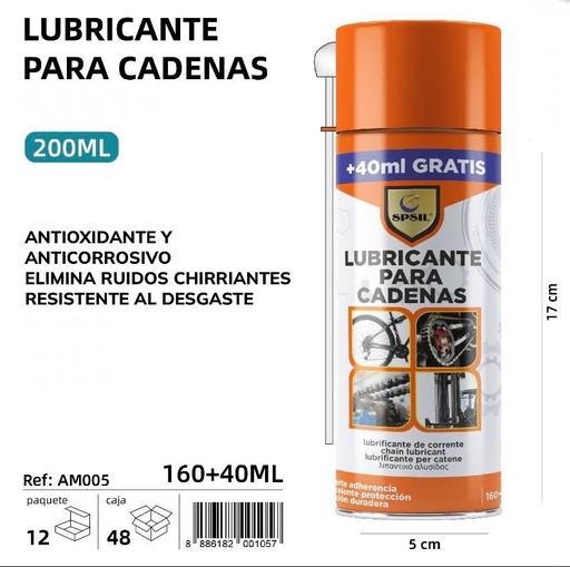 LUBRICANTE PARA CADENAS 200 ML.