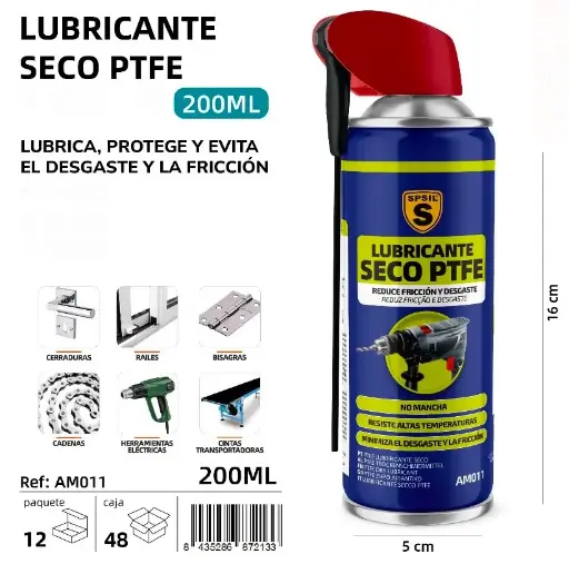 LUBRICANTE SECO PTFE 200 ML.