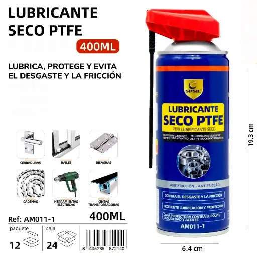 LUBRICANTE SECO PTFE 400 ML.