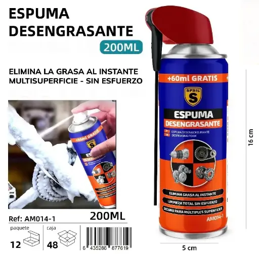 ESPUMA DESENGRASANTE 200 ML.