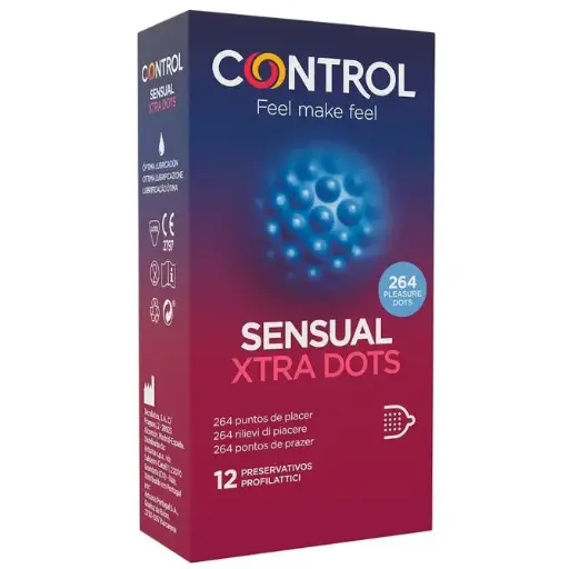 PRESERVATIVOS CONTROL SENSUAL XTRA DOTS 12 UND.