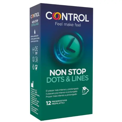 PRESERVATIVOS CONTROL NON STOP DOTS&LINES 12 UND.