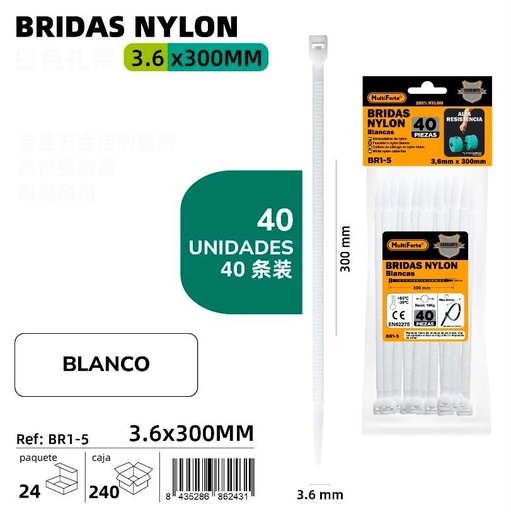 BRIDAS NYLON 40 UND.