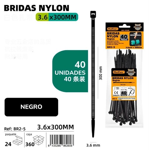 BRIDAS NYLON 40 UND.