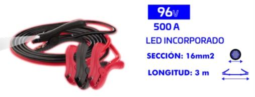 CABLES ARRANQUE / 500A / 16 MM2 / 3 MT. / CON LED