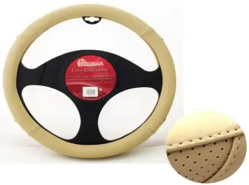 FUNDA VOLANTE SIMIL PIEL BEIGE 37 A 39 CM.