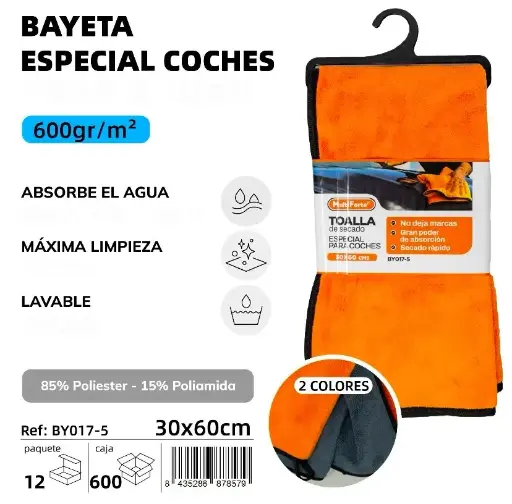 BAYETA ESPECIAL COCHE 600gr/m2 30X60 CM.